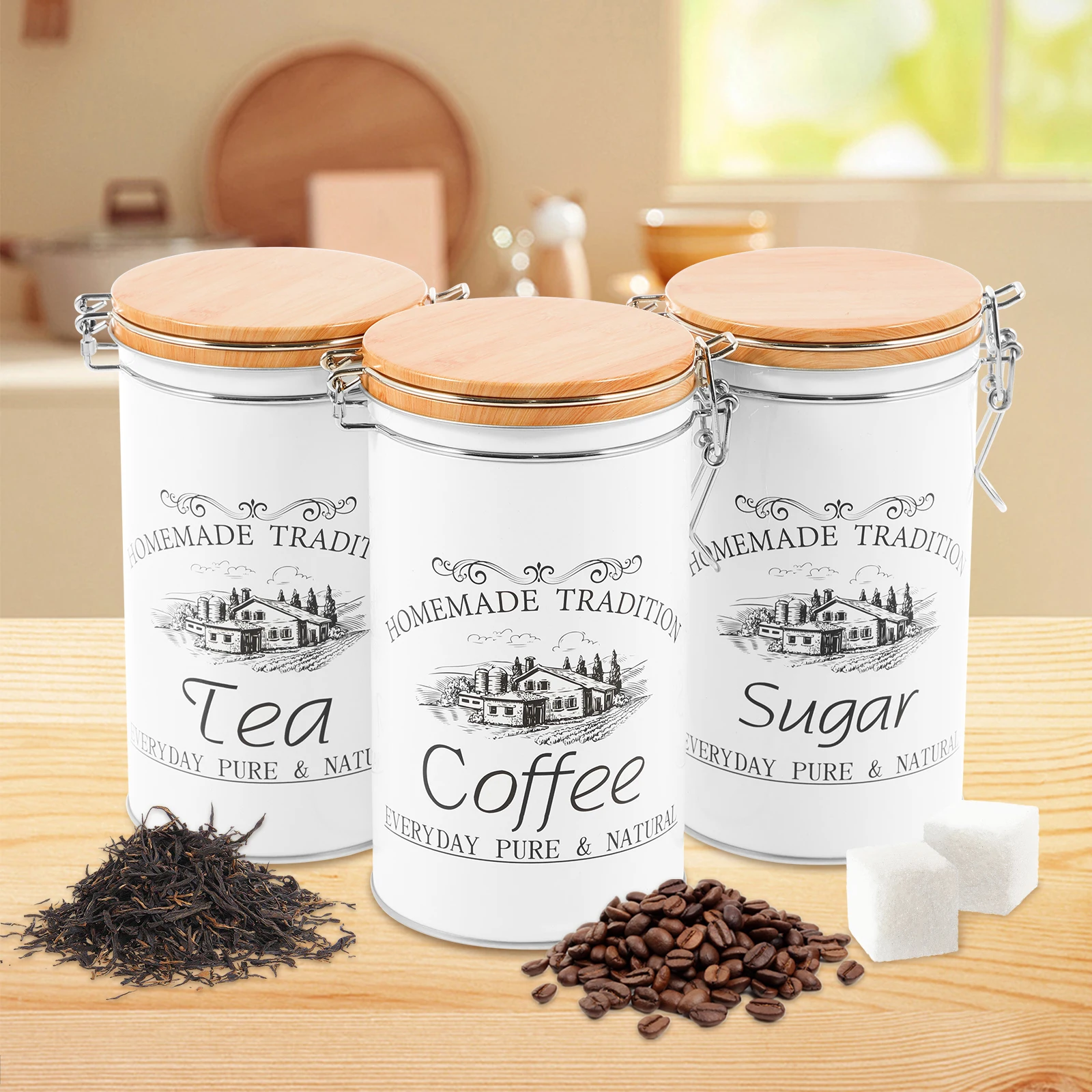 Coffee Tea And Sugar Set - 3 Teile/satz Tee Kaffee Zucker Kanister